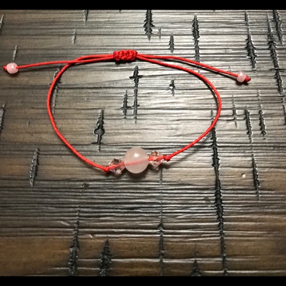 Rose quartz sliding knot bracelet - Picture 2 of 2